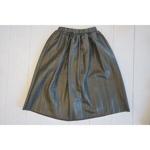 BCBG Girls Faux Leather Black Midi SkirtPleated Skirt - Size 6X
